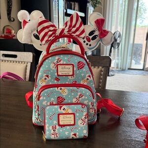 Loungefly Disney Snowman Backpack - Red and Light Blue